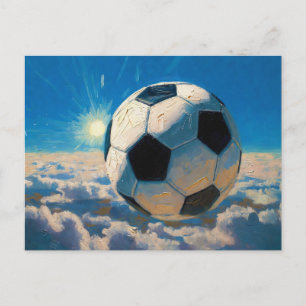 Fliegender Fußball Kunstwerk (Ölgemälde Nr. 5) Feiertagspostkarte