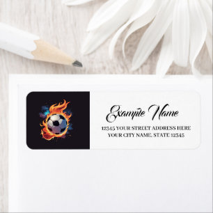 Fliegender Fußball mit Flammen.