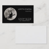 Fliegender Hexe im hellen Mondhintergrund Visitenkarte (Vorne/Hinten)