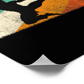 Fliegender Kick Silhouette  Poster (Ecke)