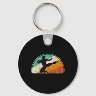 Fliegender Kick Silhouette Schlüsselanhänger