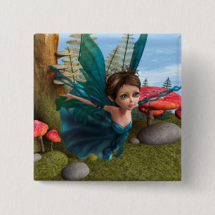 Fliegender Kleiner Feen Schmetterling Button