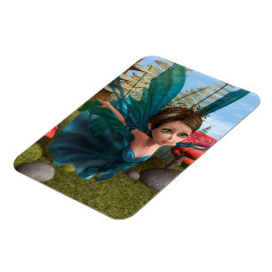 Fliegender kleiner Feen-Schmetterling Magnet