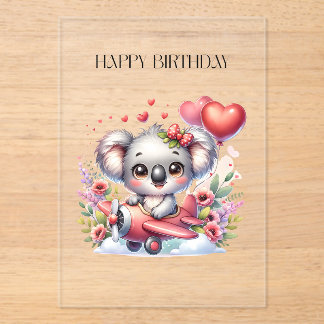 Fliegender Koala Geburtstag Acryleinladungen