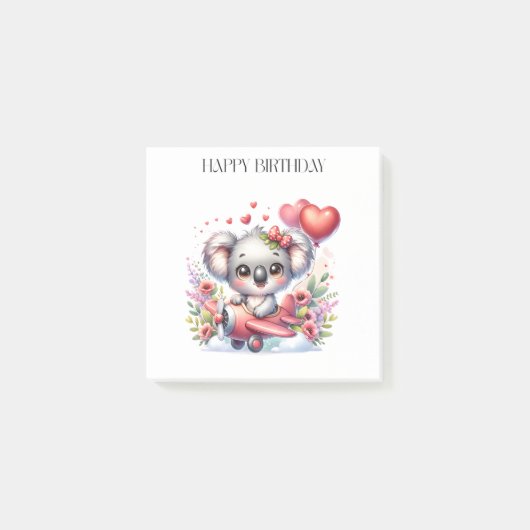 Fliegender Koala Geburtstag Post-it Klebezettel (Vorderseite)