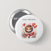 Fliegender Löwe Geburtstag Button (Vorne & Hinten)