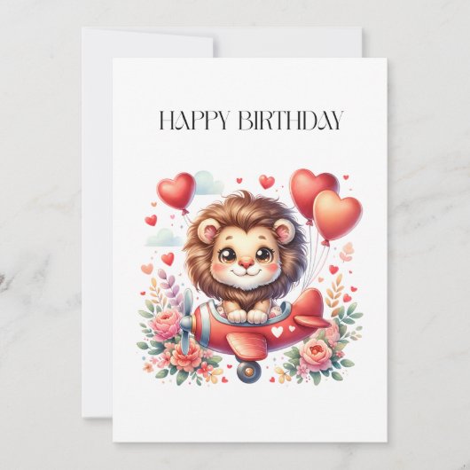 Fliegender Löwe Geburtstag Einladung (Vorderseite)