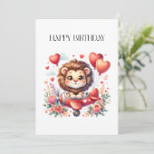 Fliegender Löwe Geburtstag Einladung (Stehend Vorderseite)