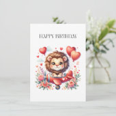 Fliegender Löwe Geburtstag Einladung (Stehend Vorderseite)