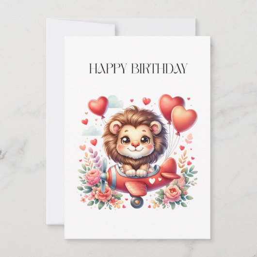Fliegender Löwe Geburtstag Einladung (Vorderseite)