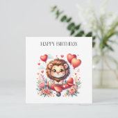 Fliegender Löwe Geburtstag Einladung (Stehend Vorderseite)