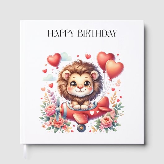 Fliegender Löwe Geburtstag Gästebuch (Vorderseite)
