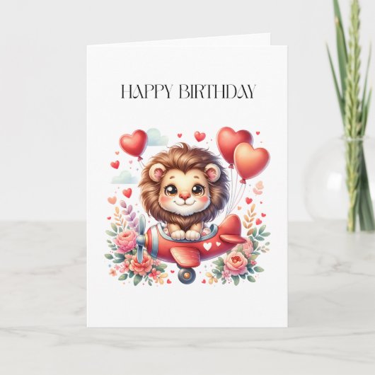 Fliegender Löwe Geburtstag Karte (Vorderseite)