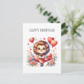 Fliegender Löwe Geburtstag Postkarte (Stehend Vorderseite)