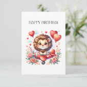 Fliegender Löwe Geburtstag RSVP Karte (Stehend Vorderseite)