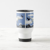 Fliegender Pegasus, Adler & Berge Fantasie Art Reisebecher (Mittel)