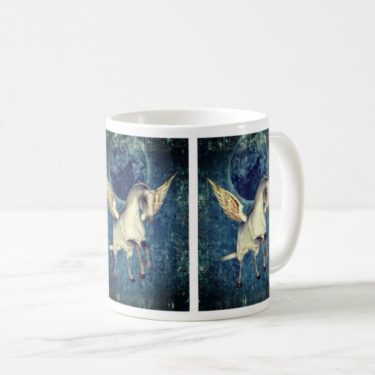 Fliegender Pegasus Pferdefantasie Kaffeetasse (VorderseiteRechts)
