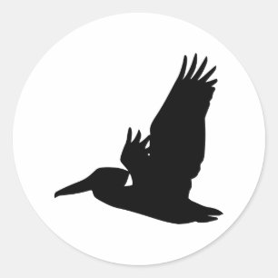 Fliegender Pelikan Runder Aufkleber