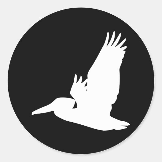 Fliegender Pelikan Runder Aufkleber (Vorderseite)