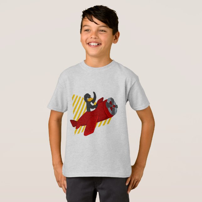 Fliegender Pinguin-Cartoon-T - Shirt (Vorne ganz)