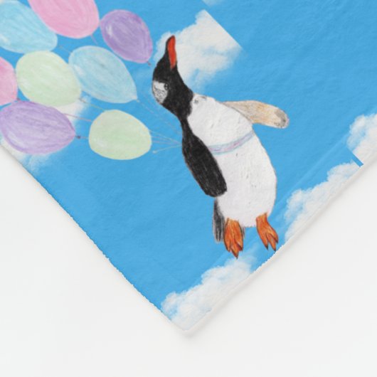Fliegender Pinguin  Fleecedecke (Ecke)