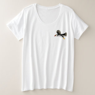 Fliegender Puffin Art Große Größe T-Shirt