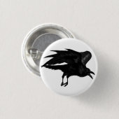 Fliegender Raben-Button-Knopf Button (Vorne & Hinten)
