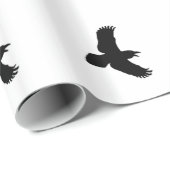 Fliegender Raben-Vogel-Druck Geschenkpapier (Rolleneckpunkt)