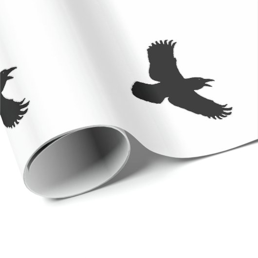 Fliegender Raben-Vogel-Druck Geschenkpapier (Rolleneckpunkt)
