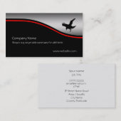 Fliegender Raben-Vogel, roter Swoosh, Visitenkarte (Vorne/Hinten)