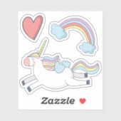 Fliegender Regenbogen-Einhorn, Fabulous-Sticker Aufkleber (Blatt)