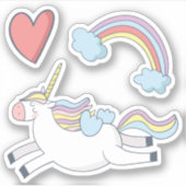 Fliegender Regenbogen-Einhorn, Fabulous-Sticker Aufkleber (Vorderseite)