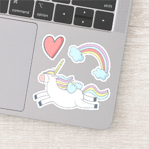 Fliegender Regenbogen-Einhorn, Fabulous-Sticker Aufkleber