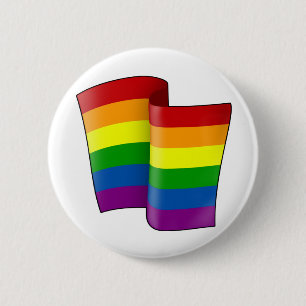 Fliegender Regenbogen-Rundknopf Button