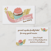 fliegender rosa Kuchenengel wings Visitenkarte (Vorne/Hinten)