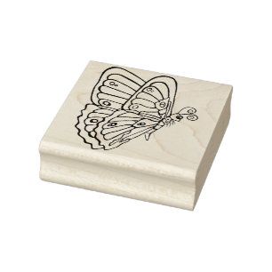 Fliegender Schmetterling nach untenBriefmarke der Gummistempel
