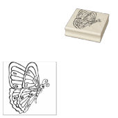 Fliegender Schmetterling nach untenBriefmarke der  Gummistempel (Stempel)