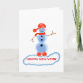 Fliegender Schneemann Karte (Vorderseite)