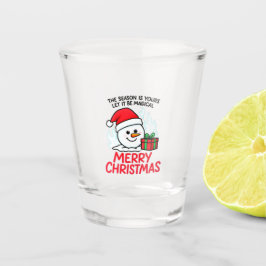 Fliegender Schneemann Weihnachten Lustige Feiertag Schnapsglas