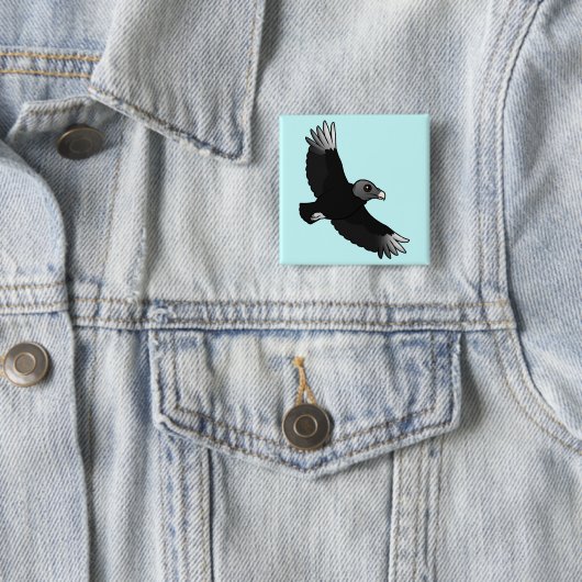 Fliegender schwarzer Geier Button (Beispiel)