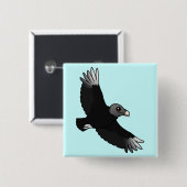 Fliegender schwarzer Geier Button (Vorne & Hinten)
