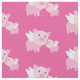 Fliegender Schweine Niedliches Baby-Kinderzimmer-D Stoff