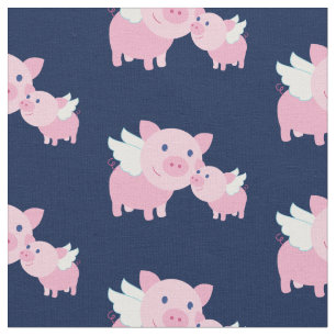 Fliegender Schweine Niedliches Baby-Kinderzimmer-D Stoff
