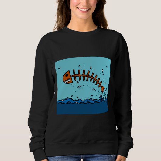 Fliegender Skelefisch Sweatshirt (Vorderseite)