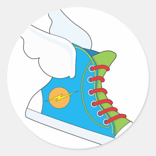 Fliegender Sneaker Runder Aufkleber (Vorderseite)