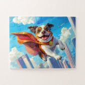 Fliegender Superheldenhund Puzzle (Horizontal)