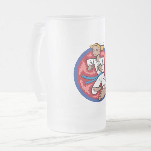 Fliegender Tritt Mattglas Bierglas (Vorderseite Links)