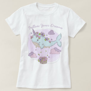 Fliegender Unicorn Whale T - Shirt