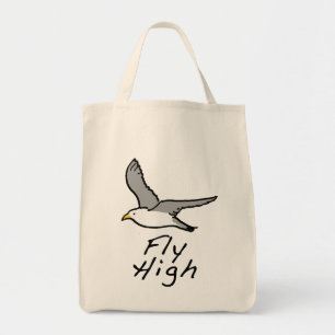 Fliegender Vogel. Möwe im Flug Illustration. Tote  Tragetasche