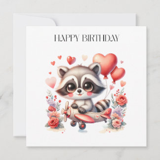 Fliegender Waschbär Geburtstag Einladung